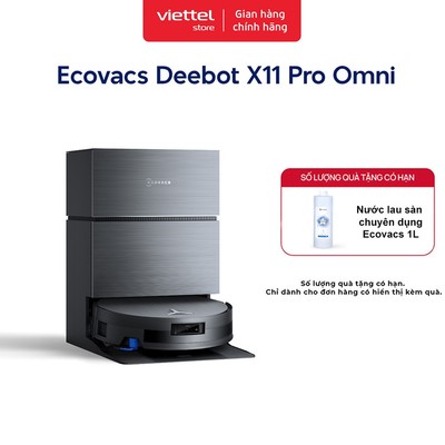 Robot Hút Bụi Lau Nhà Ecovacs DEEBOT X11 Pro Omni| Lực Hút 19500 Pa| Pin 6400mAh| Thiết Kế Siêu Mỏng