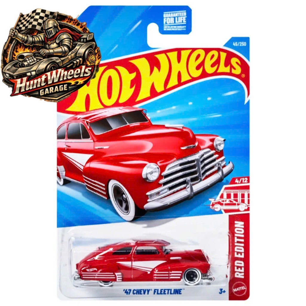 Huntwheels Garage - Xe mô hình Hotwheels '47 Chevy Fleetline Đỏ Card Mỹ