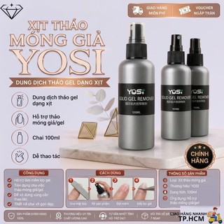 Xịt tháo móng giả YOSI chính hãng 100ml  Nước tháo móng úp bằng base  gel  tan keo  không nóng xước móng  Nails Diamon