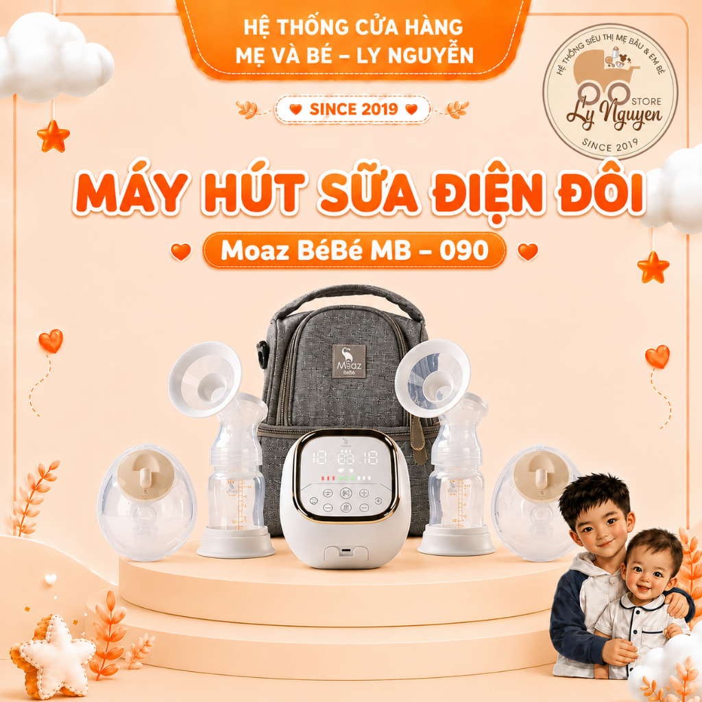 [Ly Nguyễn Store] Máy hút sữa điện đôi Moaz BéBé MB – 090