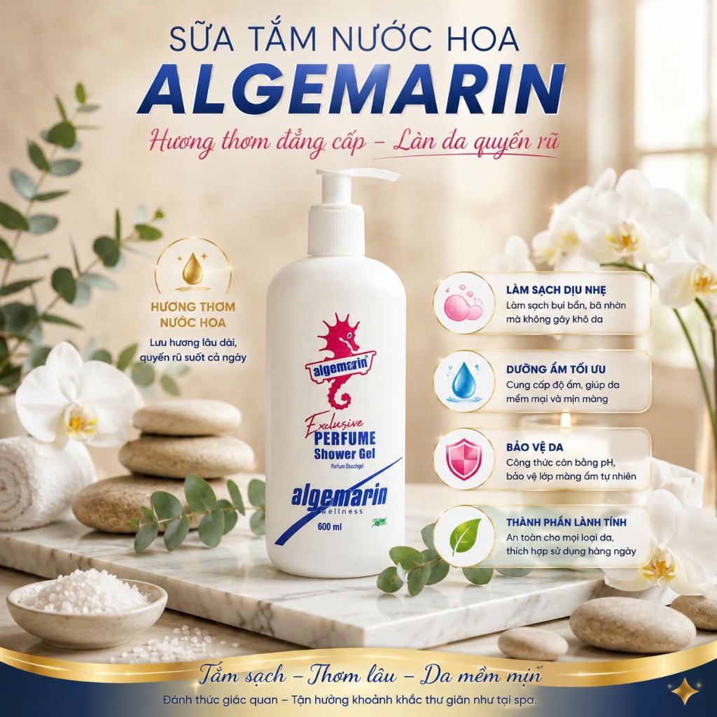 Sữa tắm cá ngựa Algemarin Exclusive Perfume Shower Gel 600ml