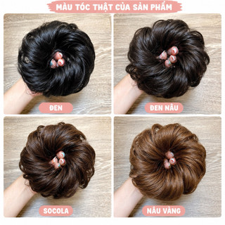 Búi Tóc Giả Xoăn Cao Cấp – Búi Tóc Cột Phồng Dày, Tạo Kiểu Nhanh Dễ Dùng Cho Nữ