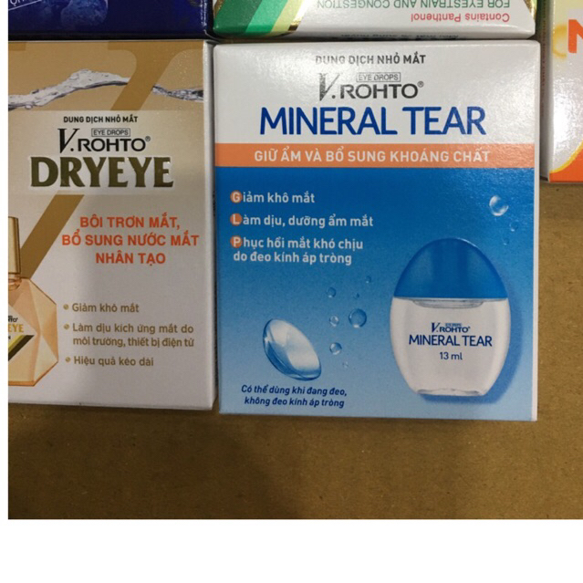 Dung dịch nhỏ mắt v.rohto (dryeye, miniral tear, vitamin, new, cool…. vrohto