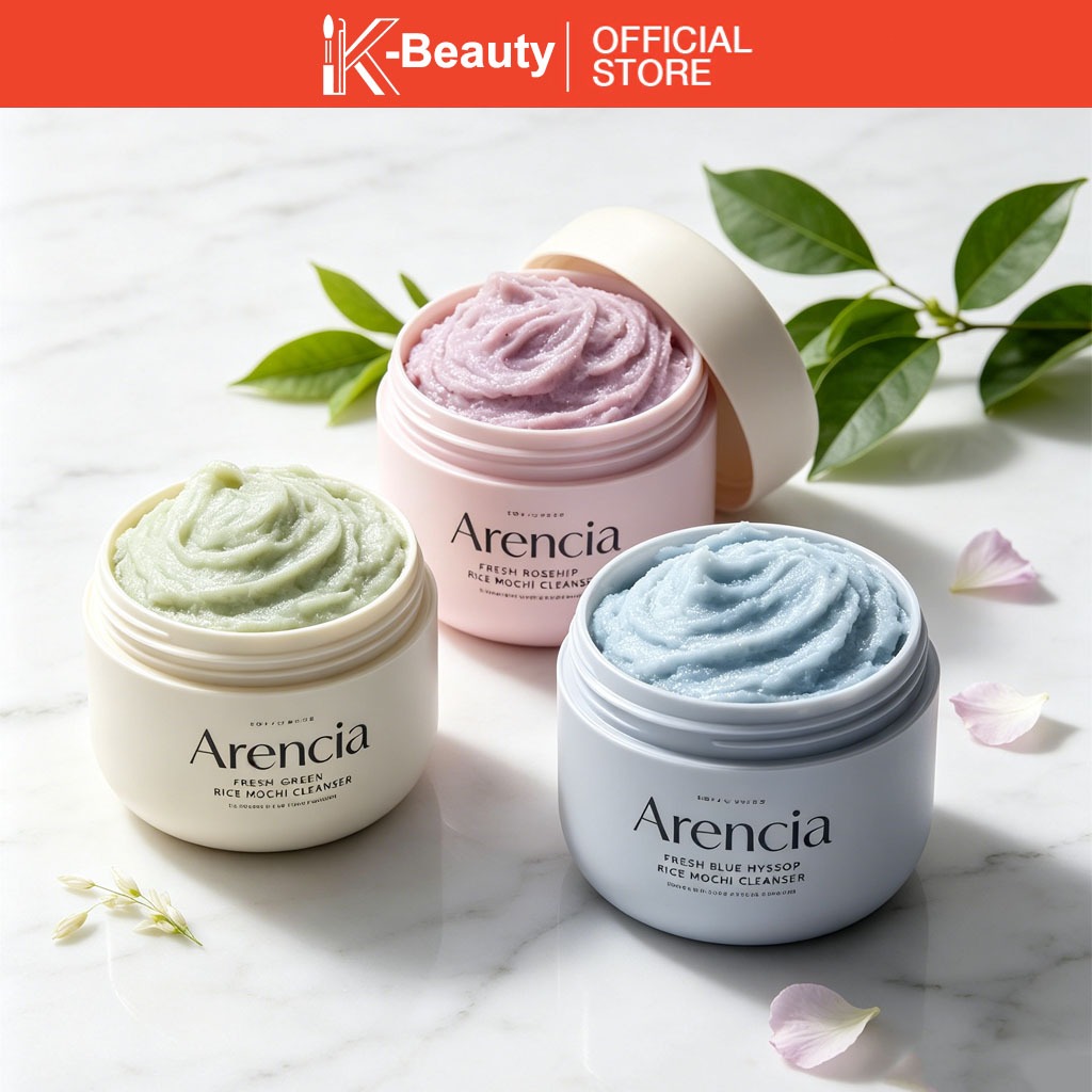 Arencia Facial Cleanser Sữa Rửa Mặt chính hãng Rice Mochi Fresh Tẩy Tế Bào Chết Dưỡng Ẩm Làm Dịu Loạ