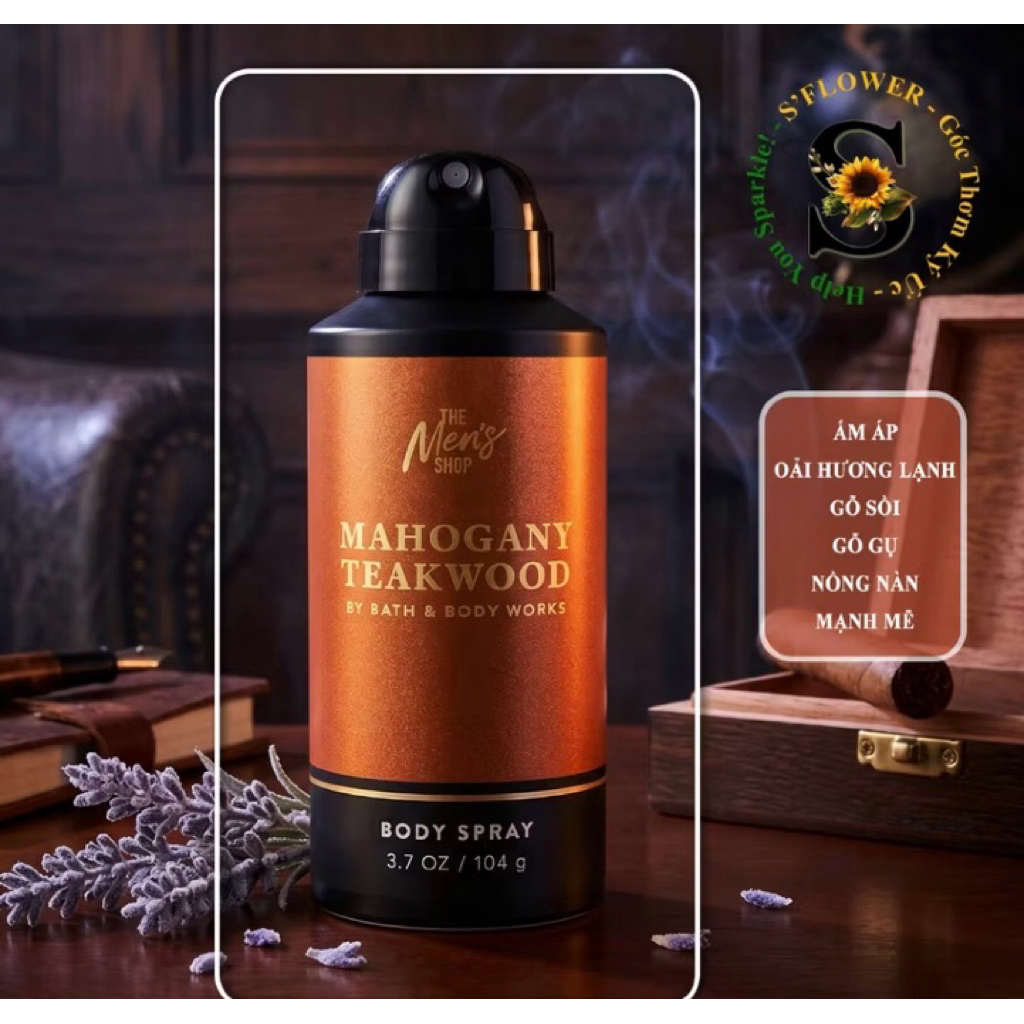 XỊT THƠM BATH BODY WORKS MEN COLLECTION MAHOGANY TEAKWOOD 104G