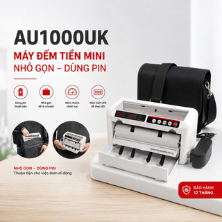 [Bảo hành- 12T] Máy Đếm Tiền Mini Nhỏ Gọn Dùng Pin AU-1000UK