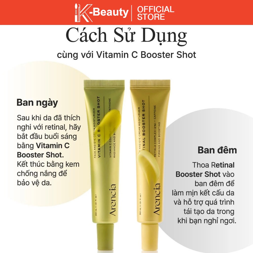 Arencia Vitamin C/Retinal Eye Cream/Face Moisturize Serum Giảm Thâm Mờ Nám Se Khít Lỗ Chân Lông Hàn 