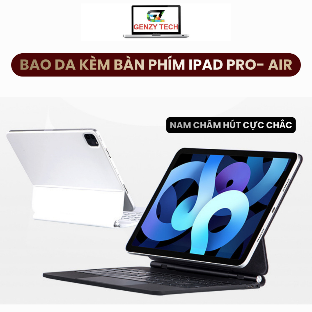 Bao Da Kèm Bàn Phím Bluetooth Cho iPad Pro 11 M4/M5 2024, iPad Pro 13 M4/M5 2024, iPad 10 10.9 2022 