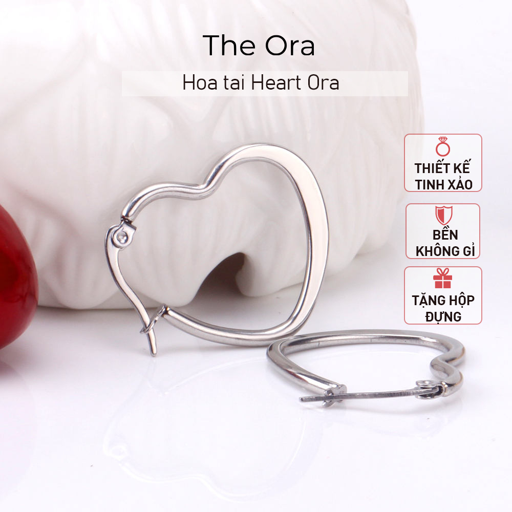 Bông tai Heart Ora - Thiết kế tối giản, tinh xảo - AS003