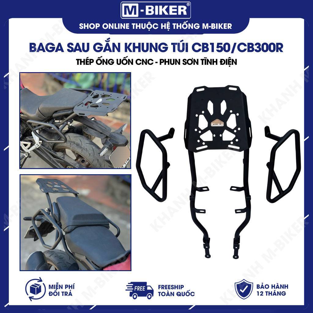 [M-Biker] Baga CB150R Baga CB300R gắn khung treo túi - Thép ống phun sơn tĩnh điện - Chuẩn MBiker