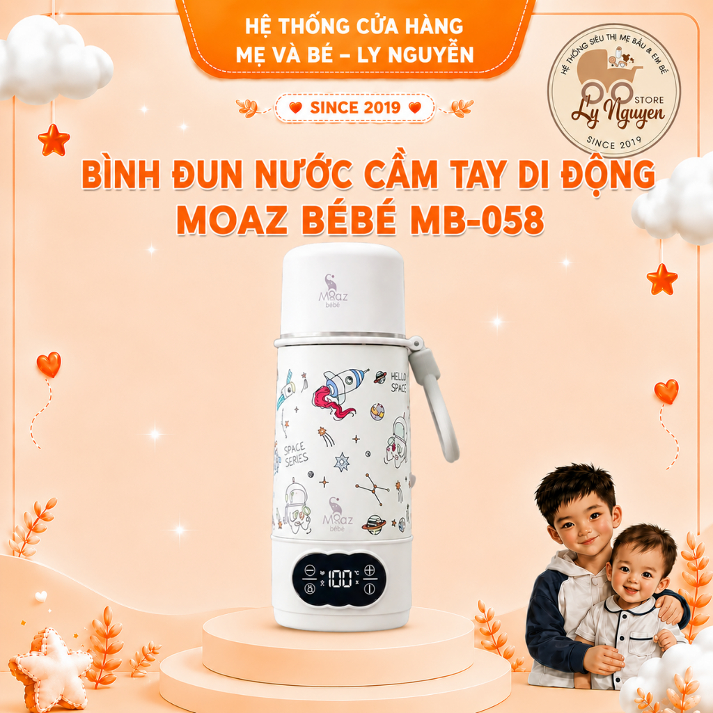 [Ly Nguyễn Store] Bình đun nước pha sữa di động MB058 Plus Moaz BéBé MB-058