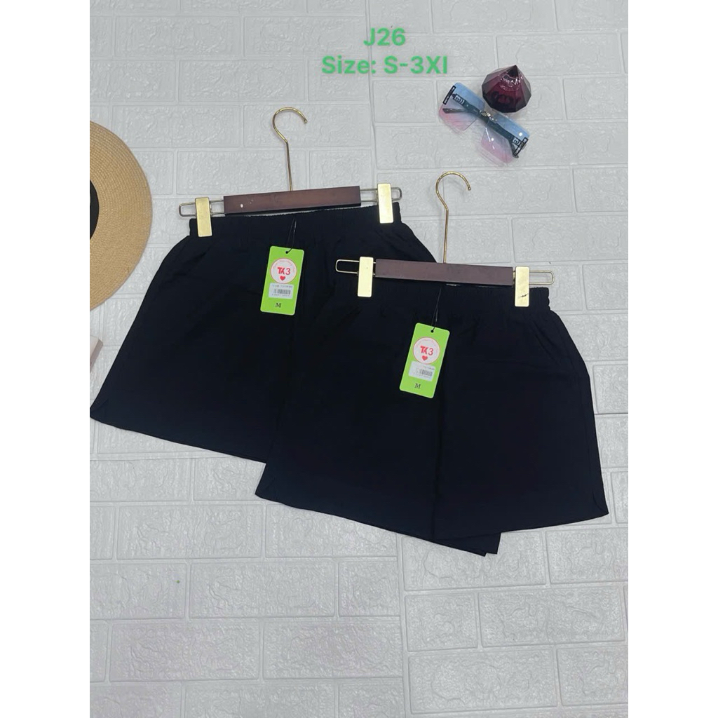 Quần đùi nữ khoá kéo, lưng thun sau, J26, S-3Xl