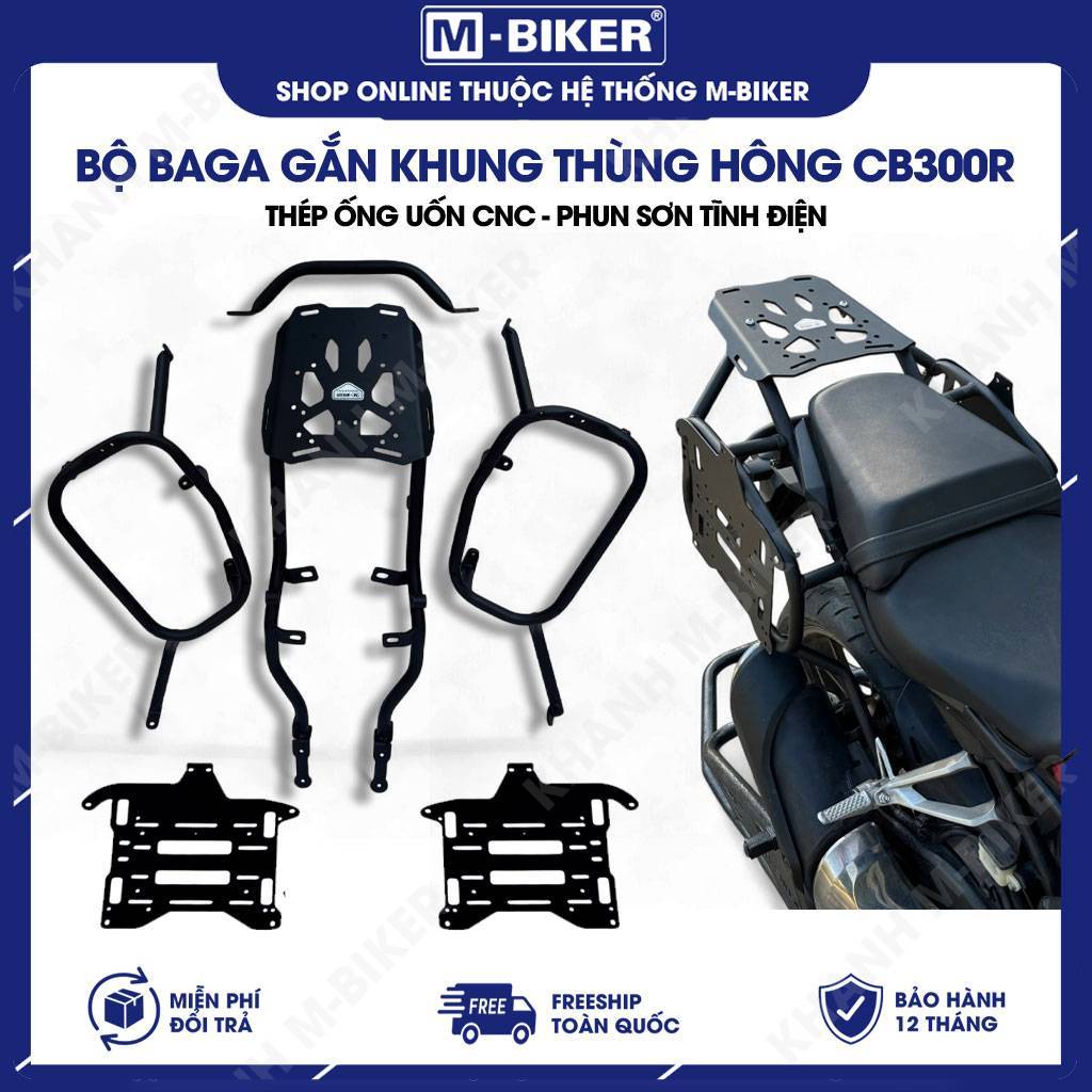 [M-Biker] Baga CB300R Baga CB150R gắn khung treo thùng hông - Thép ống dày dặn - Phun sơn tĩnh điện