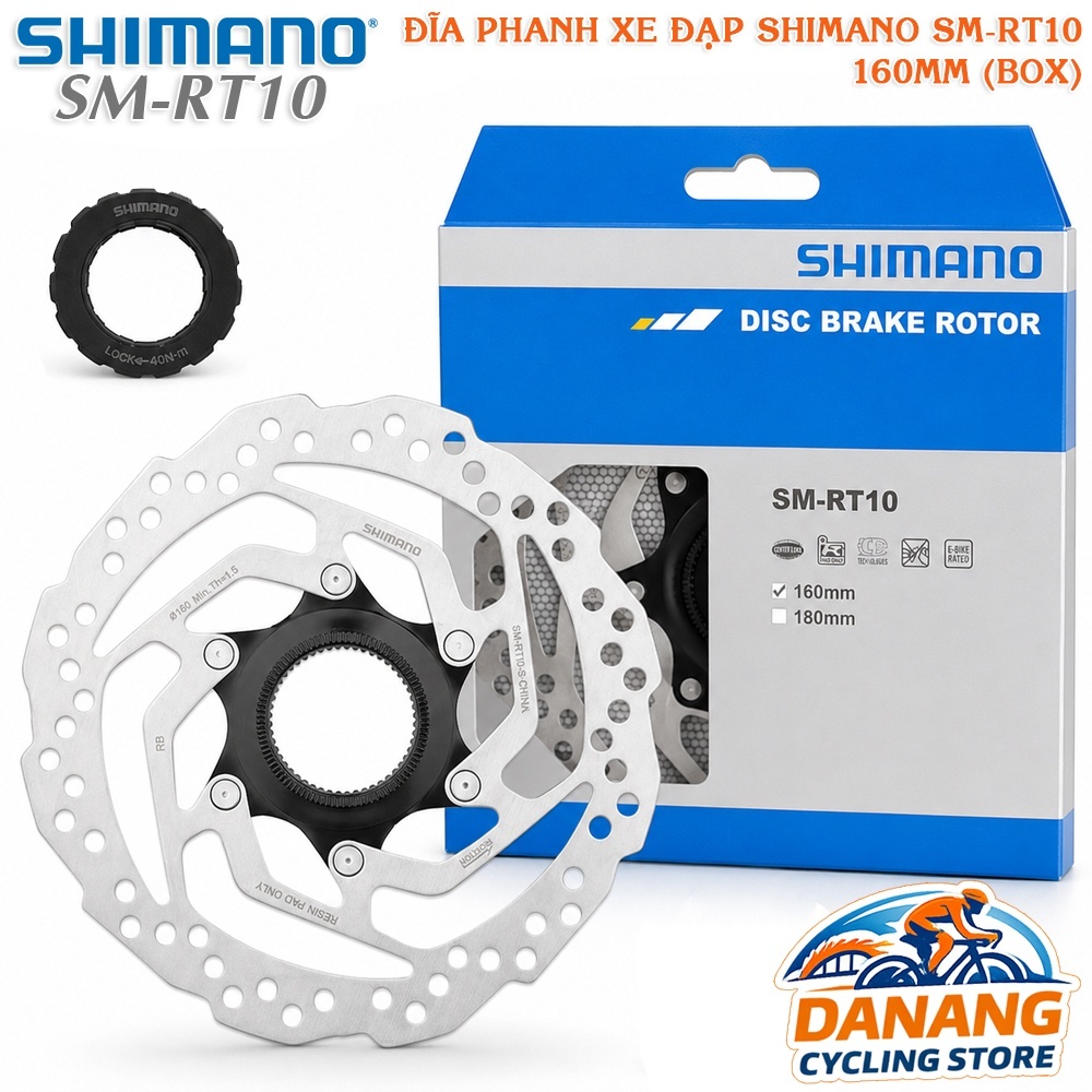 Đĩa Phanh Thắng Xe Đạp Rotor Center Lock SHIMANO SM RT10 160mm – 1 Cái, Full Box Chính Hãng