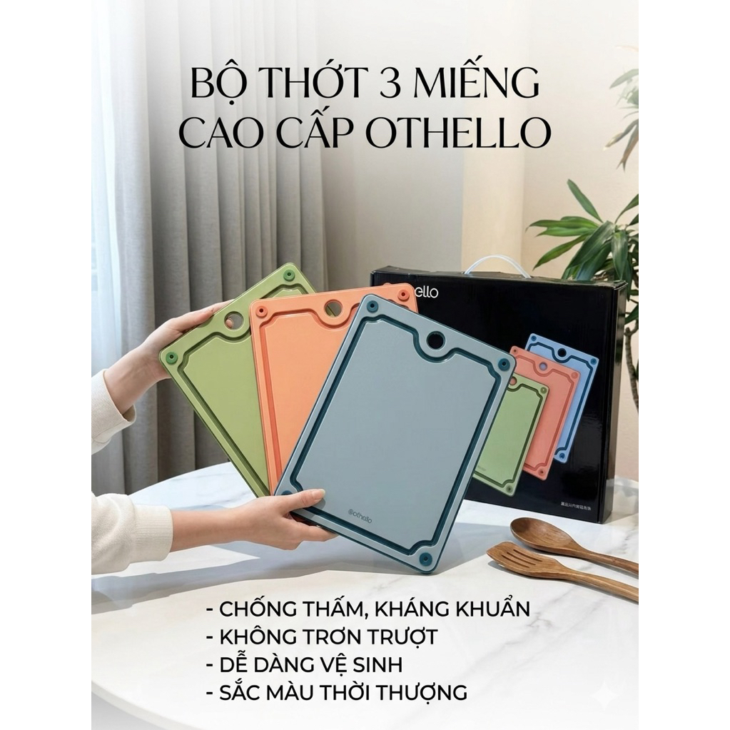 Bộ 3 chiếc thớt kháng khuẩn hãng Othello hãng Đức