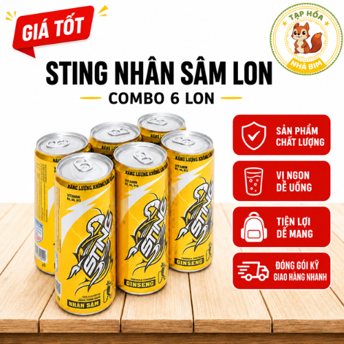 Sting Nhân Sâm lon 330ml nước tăng lực vị ngon dễ uống combo 3 lon 6 lon