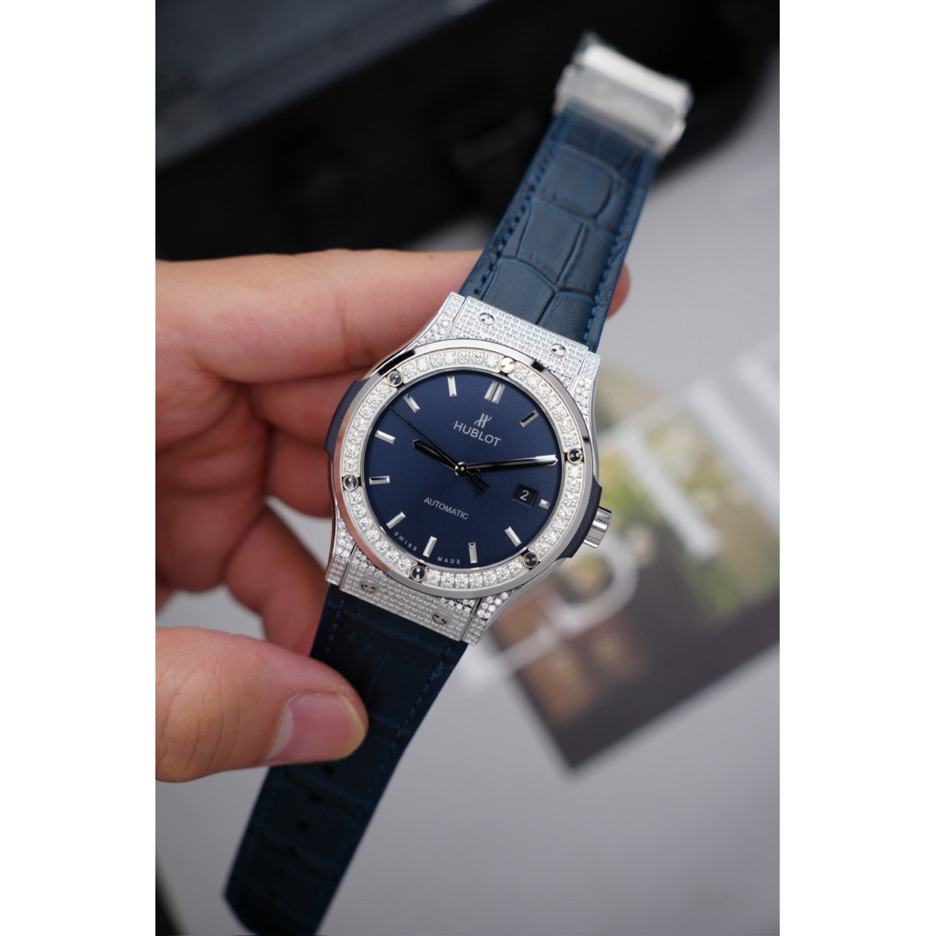 Hublot xưởng HB size 42mm máy eta 2892. Đủ bản da - Khung Titatium - Kính saphire nguyên khối - Full