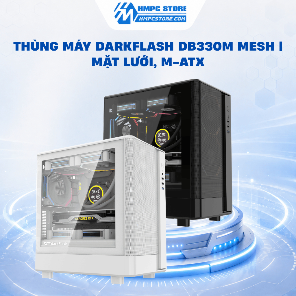 Case - Thùng máy DARKFLASH DB330M MESH | Mặt lưới, M-ATX, bảo hành 12 tháng