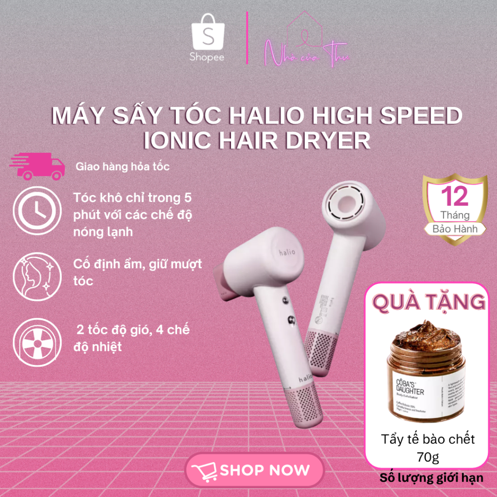 Máy Sấy Tóc Halio High Speed Ionic Hair Dryer - Bảo Hành 12 Tháng