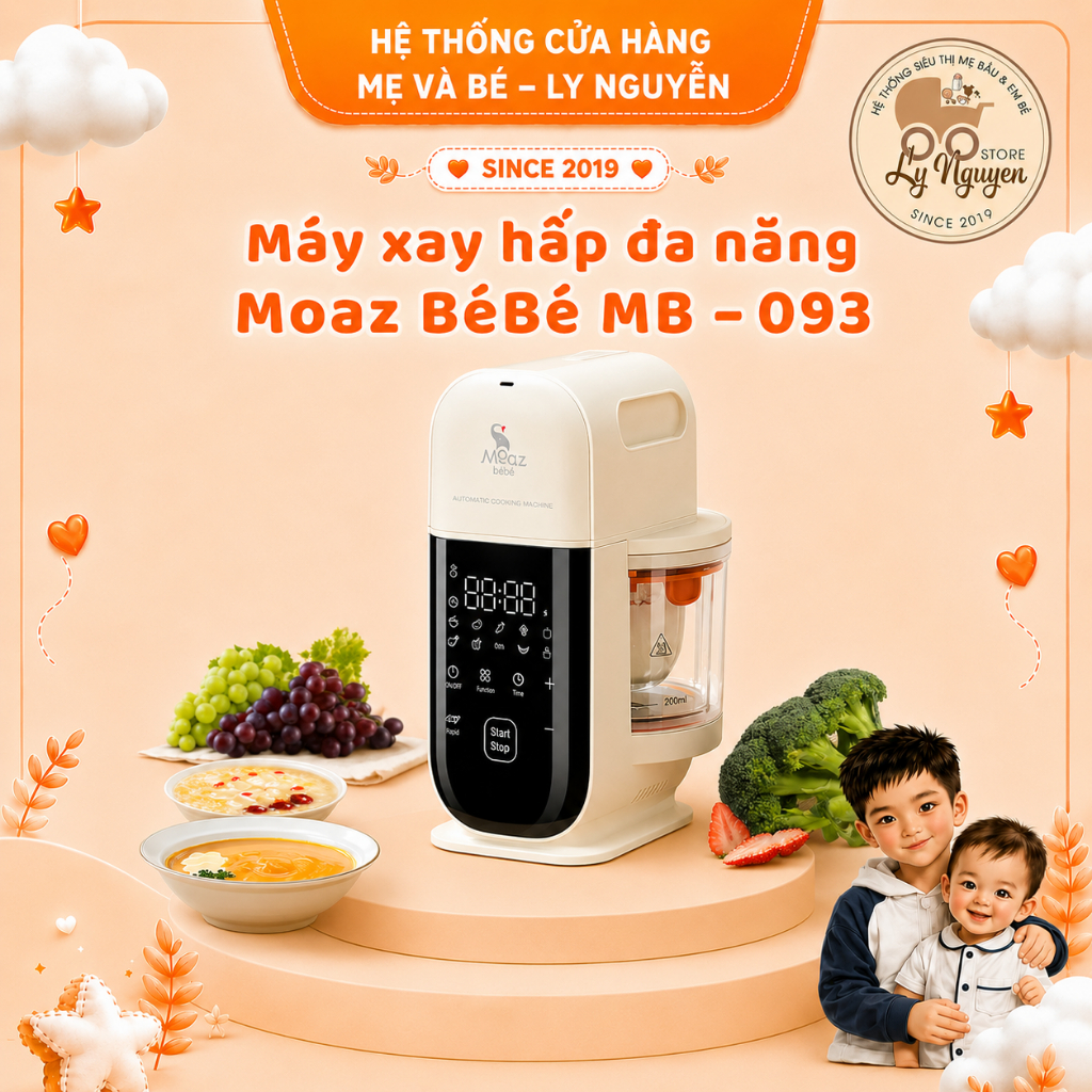 [Ly Nguyễn Store] Máy xay hấp đa năng Moaz BéBé MB – 093