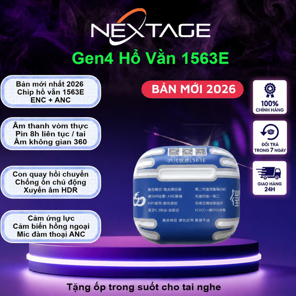 Tai Nghe Bluetooth Hổ Vằn A4 1563E ENC, Chống Ồn ANC 40DB - Xuyên Âm HDR, Kết Nối Đa Thiết Bị - Hãng