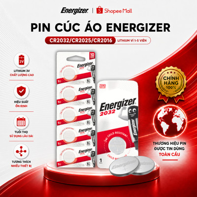 Pin Cúc Áo Energizer Lithium 3V CR2032 / CR2025 / CR2016 Chính Hãng - Pin AirTag, Pin Smartkey, Pin Remote, Vỉ 1-5 Viên