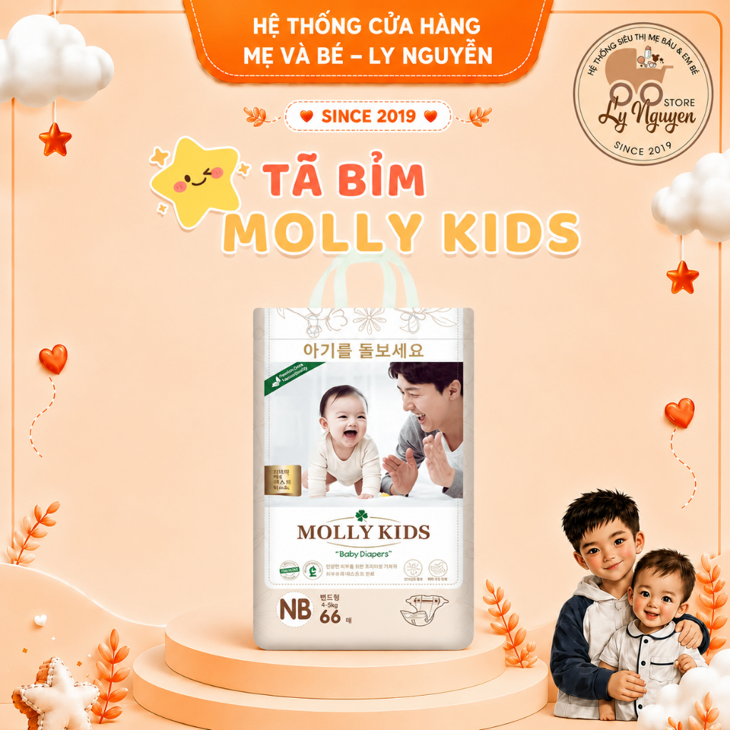 [LyNguyenStore] Tã/Bỉm Dán/Quần MOLLY KIDS chính hãng mềm mại mỏng nhẹ