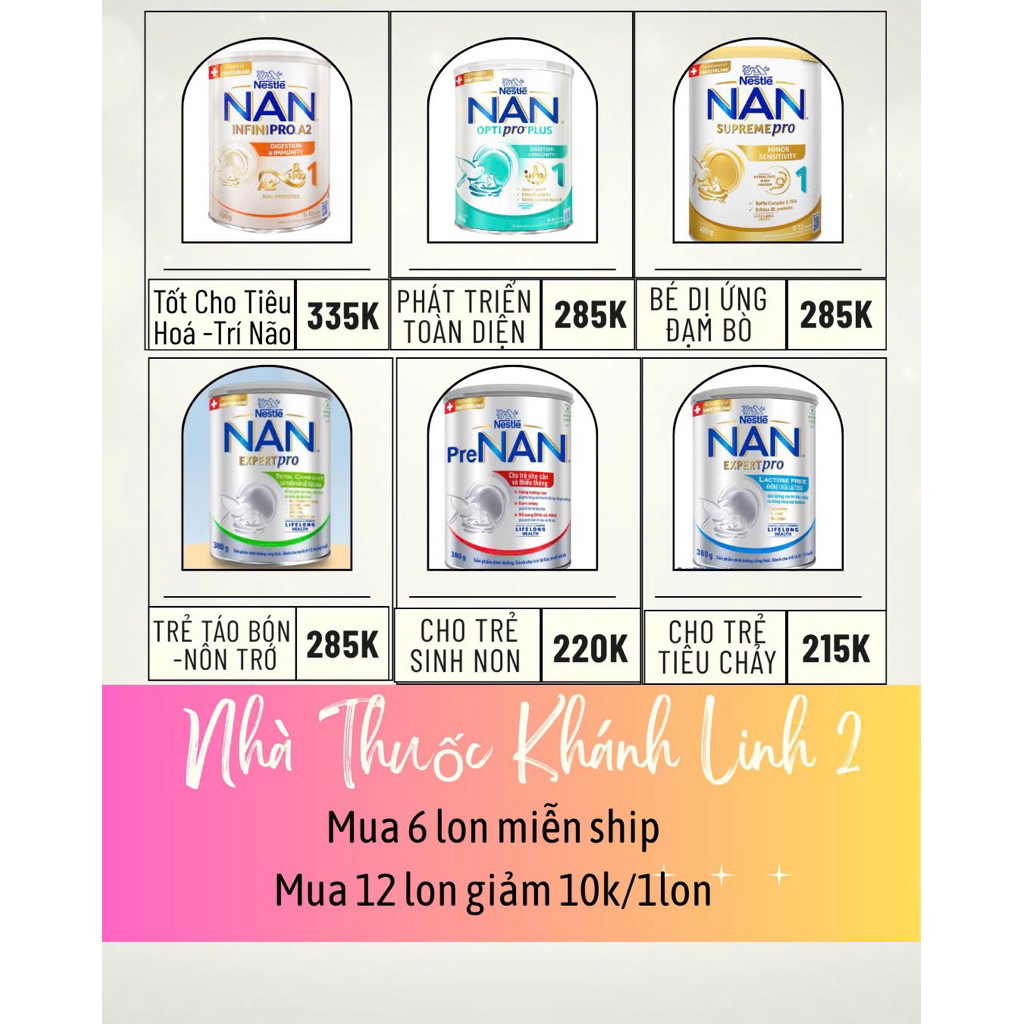 🌺 NAN A2 - NAN Optipro PLUS 1 - NAN SupremePro - PRE NAN- NAN TOTAL - Nan Lactose free 400g số 1.