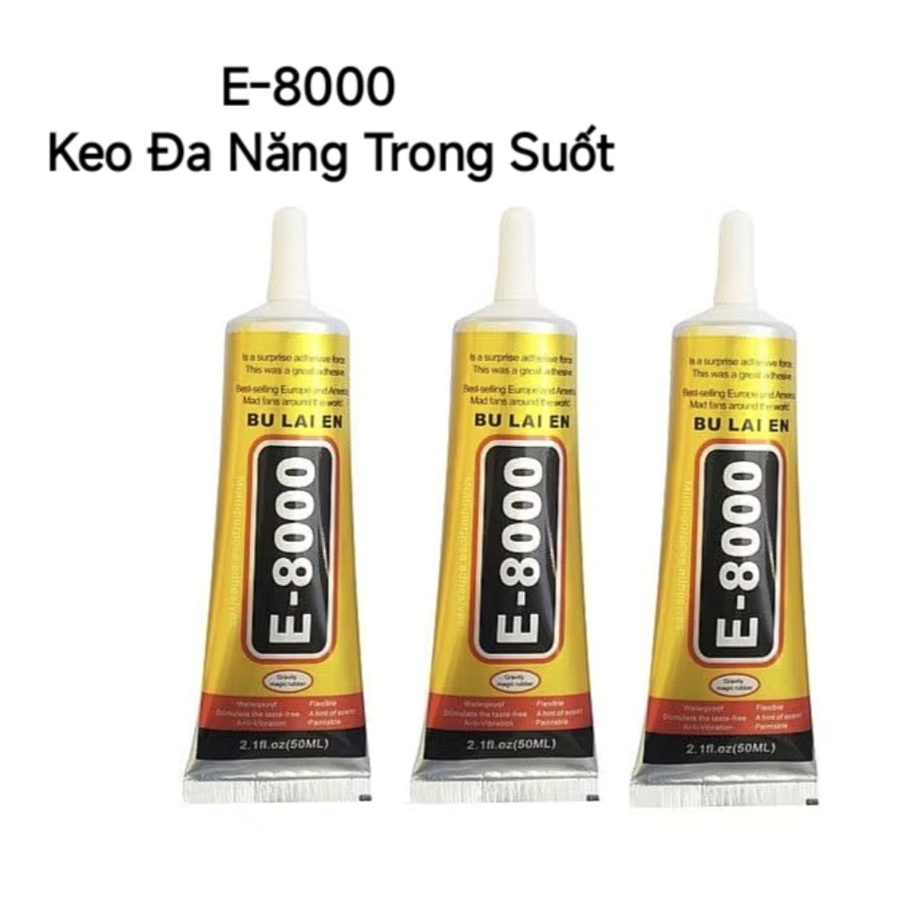 𝗘-𝟴𝟬𝟬𝟬 Keo Dán Đa Năng Trong Suốt Chuyên Dán Điện Thoại Màn Hình Ốp Lưng Hạt Đá Đính E8000