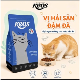 [1.5kg-7kg XÁ] Thức Ăn Hạt Cho Mèo Keos- tiết niệu, búi lông, da lông, mèo già, mèo con, mọi lứa tuổi nhiều vị