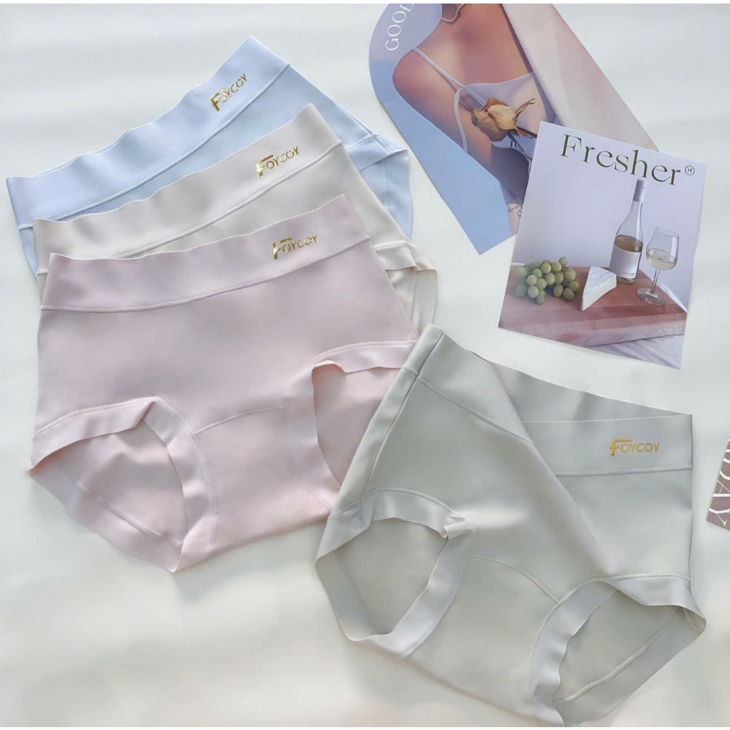 COMBO Quần Lót Nữ Cotton 45-58kg Hãng FOYCOY Túi Zip Niêm Phong, Quần Lót Cạp Cao R96