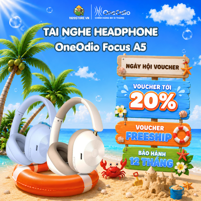 Tai Nghe Chụp Tai Headphone OneOdio Focus A5, Chống Ồn ANC, Nghe Nhạc 75H, Bluetooth 5.4 - Chính Hãn