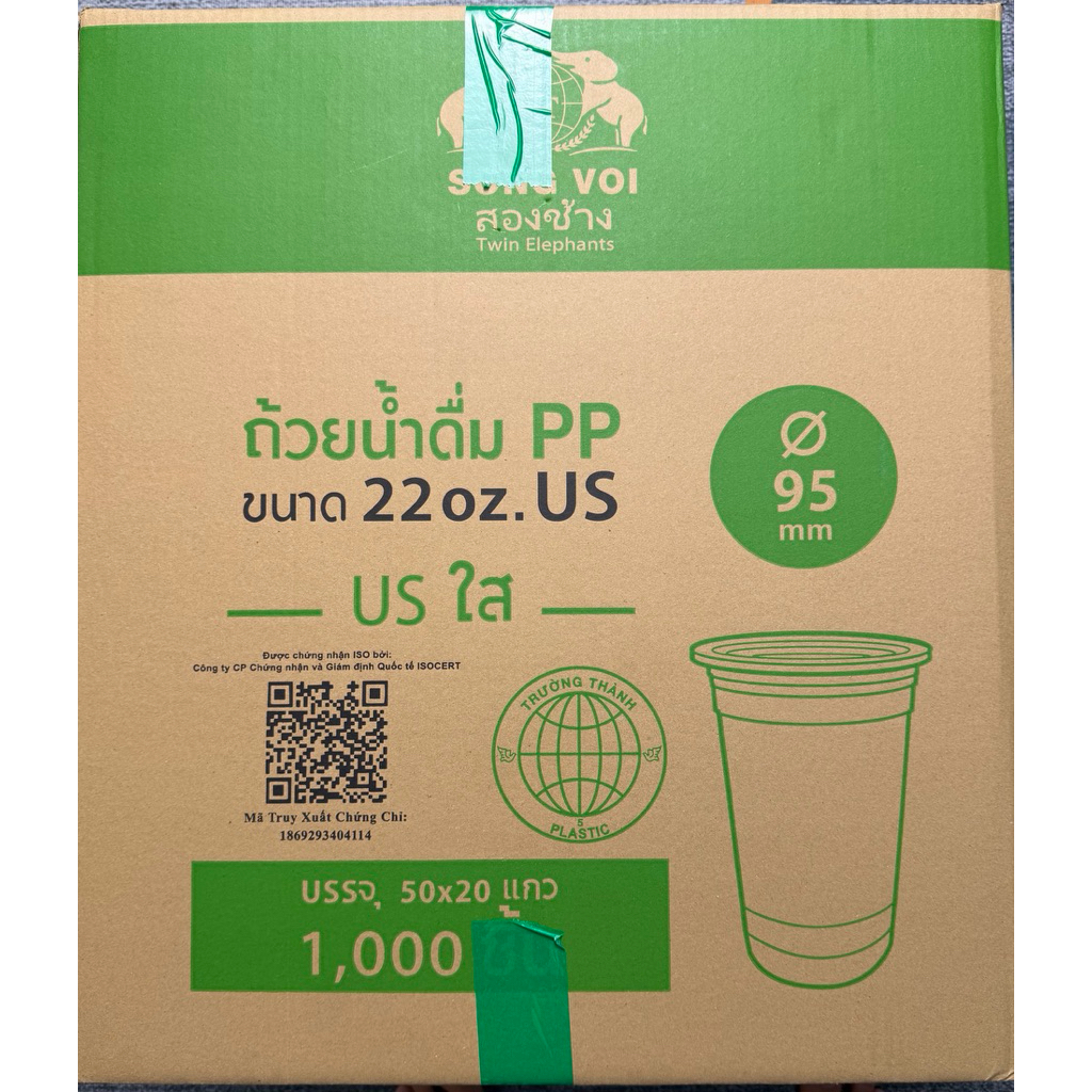 sỉ [1000] LY 700ML TRƯỜNG THÀNH (THIẾU 650ML) PP ,PHI 95 ,MỎNG THỊ TRƯỜNG ,LY TRÀ SỮA