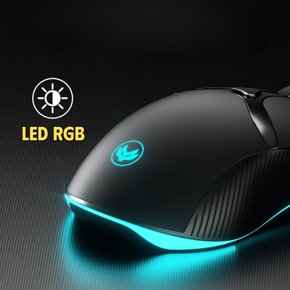 Chuột Silent Gaming ATAS T6 - LED RGB - App marco - DPI 7200 - Con lăn TTC - Tặng grip Tape | BigBuy360 - bigbuy360.vn