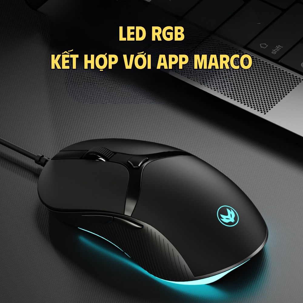 Chuột Silent Gaming ATAS T6 - LED RGB - App marco - DPI 7200 - Con lăn TTC - Tặng grip Tape | BigBuy360 - bigbuy360.vn