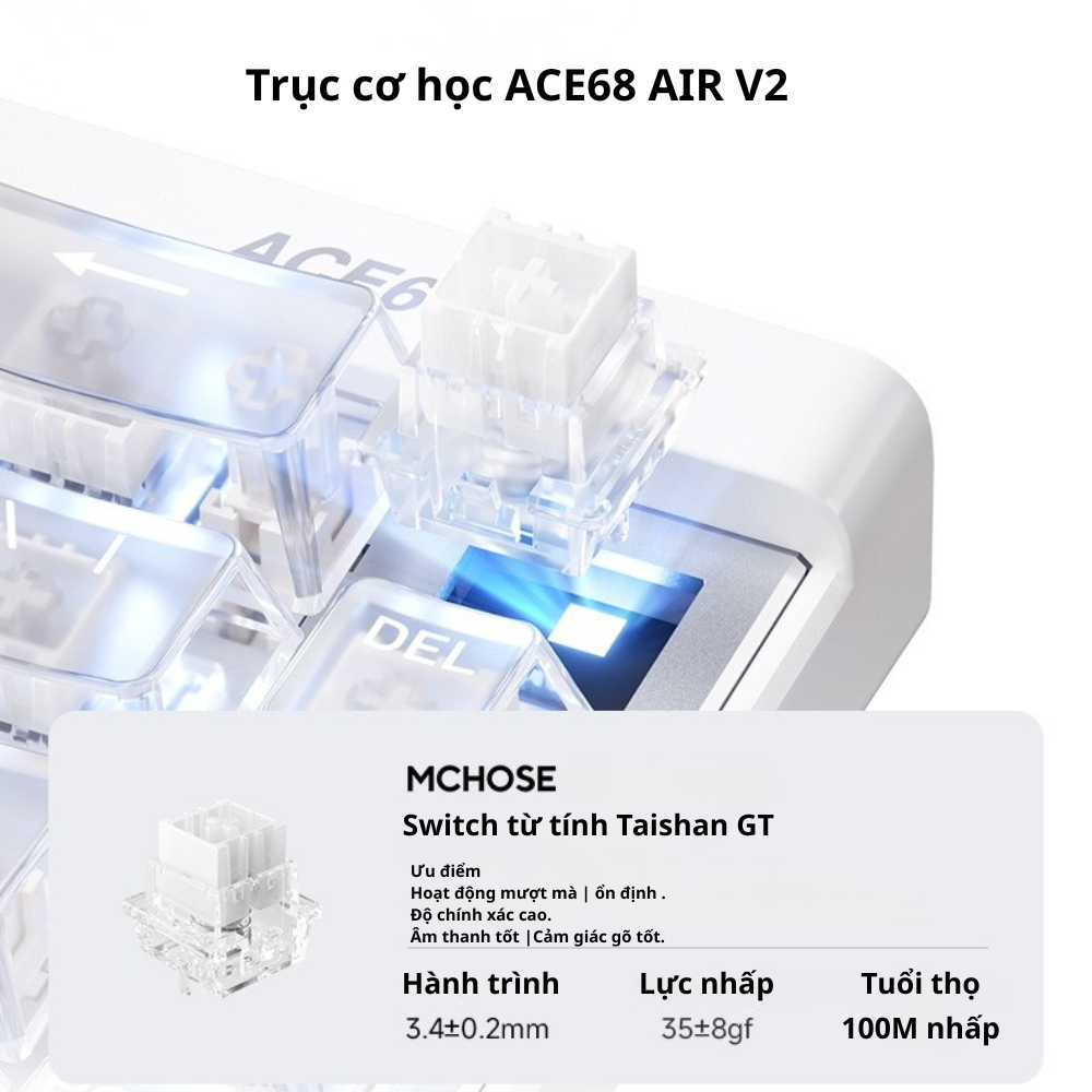 Bàn phím cơ Rapid Trigger ACE68 Air V2 - Nút RT - LED Bar RGB - Tốc độ phản hồi 0,001ms | BigBuy360 - bigbuy360.vn