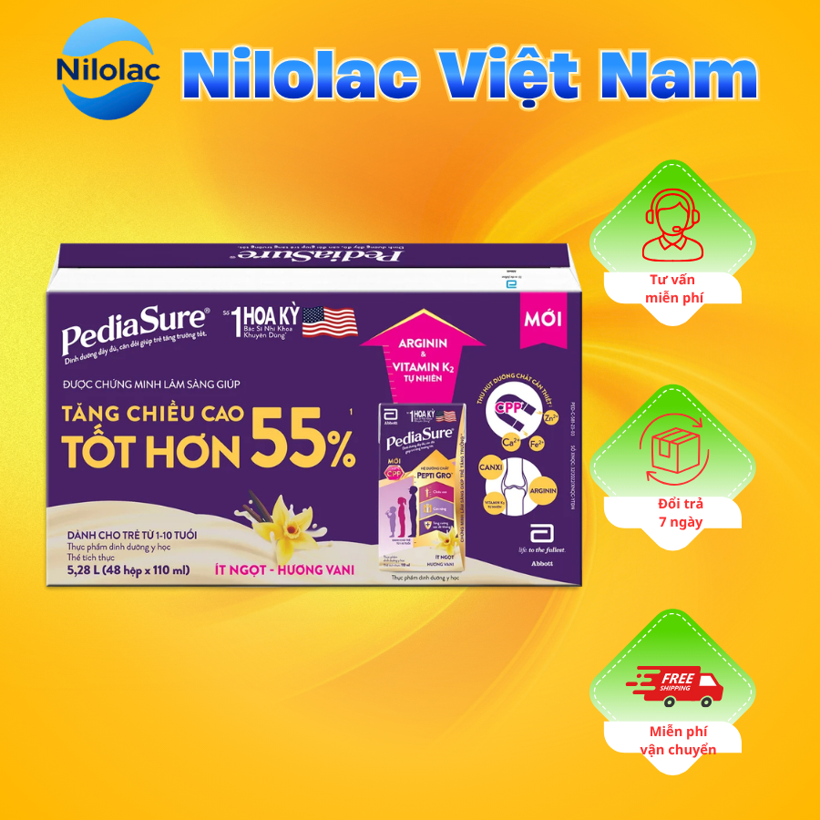 Thùng 48 hộp Sữa Pediasure - Tăng chiều cao 110ML
