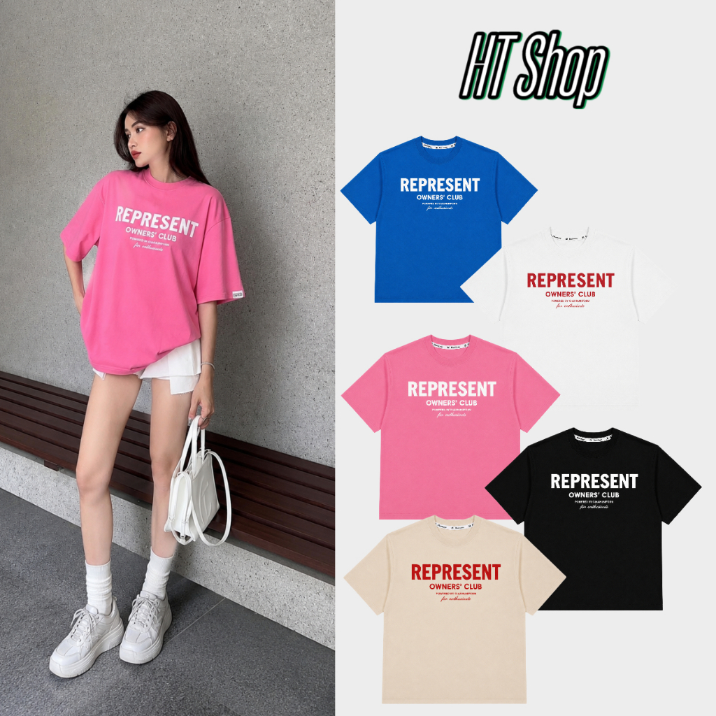 Áo thun unisex REPRESENT Owners’ Club form rộng cotton co giãn 2 chiều