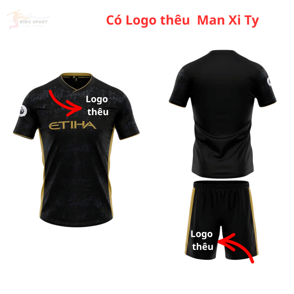 Quần Áo Bóng Đá Man City ĐEN 26/27 - Vải thun lạnh SAO VIỆT - In Tên Số Theo Yêu Cầu BIBO SPORT