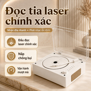 【Âm Thanh Cao Cấp】Máy Nghe CD Đa Năng | Kết Nối Bluetooth, Phát Nhạc Sống Động | Thiết Kế Sang Trọng, Quà Tặng Hoàn Hảo