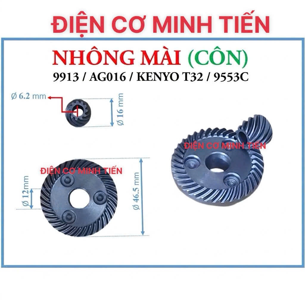 BÁNH RĂNG / NHÔNG MÁY MÀI GÓC ( CÔN ) Master KHÔNG NGAM / 9553C, AG016, KENYO THÂN 32.ht