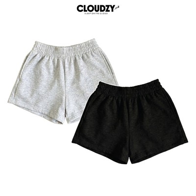 [NEW] Quần đùi nỉ CLOUDZY chất nỉ 2 da cạp chun dày dặn quần đùi nữ form rộng unisex đi học thể thao basic xám đen