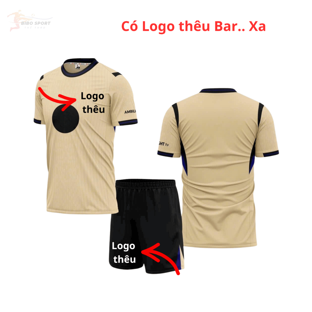 Quần Áo Bóng Đá Bar...Xa  BE- Vải mè HP- In Tên Số Theo Yêu Cầu BIBO SPORT