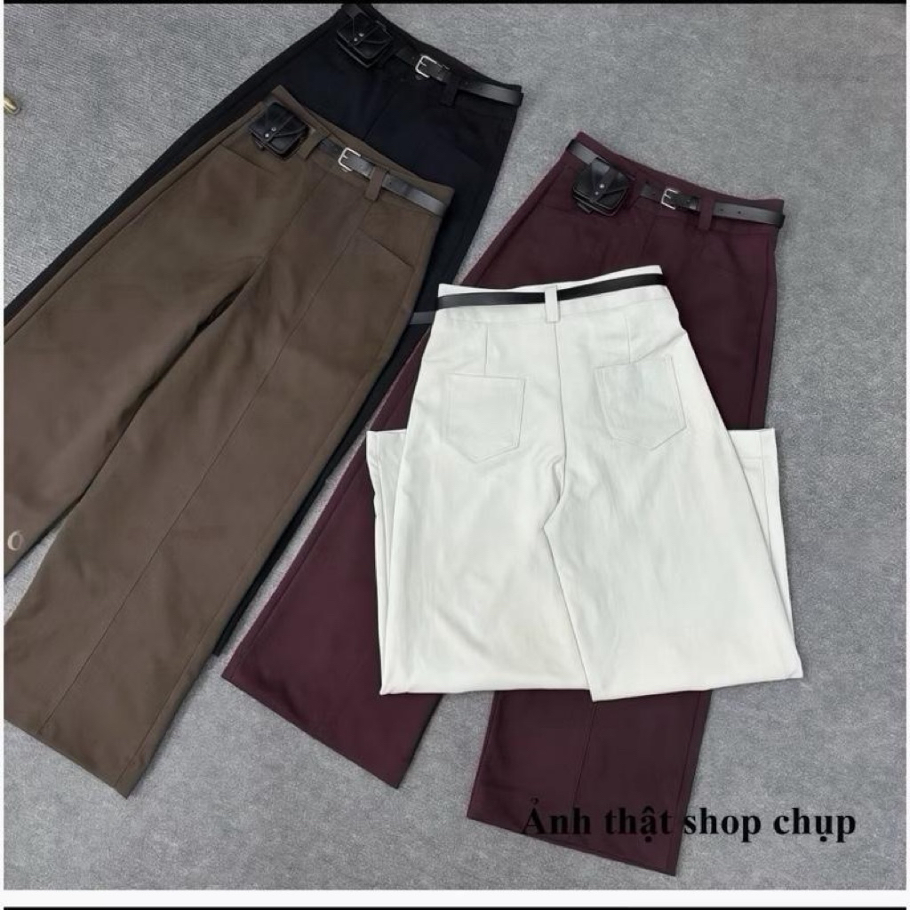 [DEAL MỚI - Không Kèm Đai] Quần Kaki Nhật Ống Suông Túi Ngang Hiện Đại Cao Cạp Lưng Cao Siêu Hot_711 | BigBuy360 - bigbuy360.vn