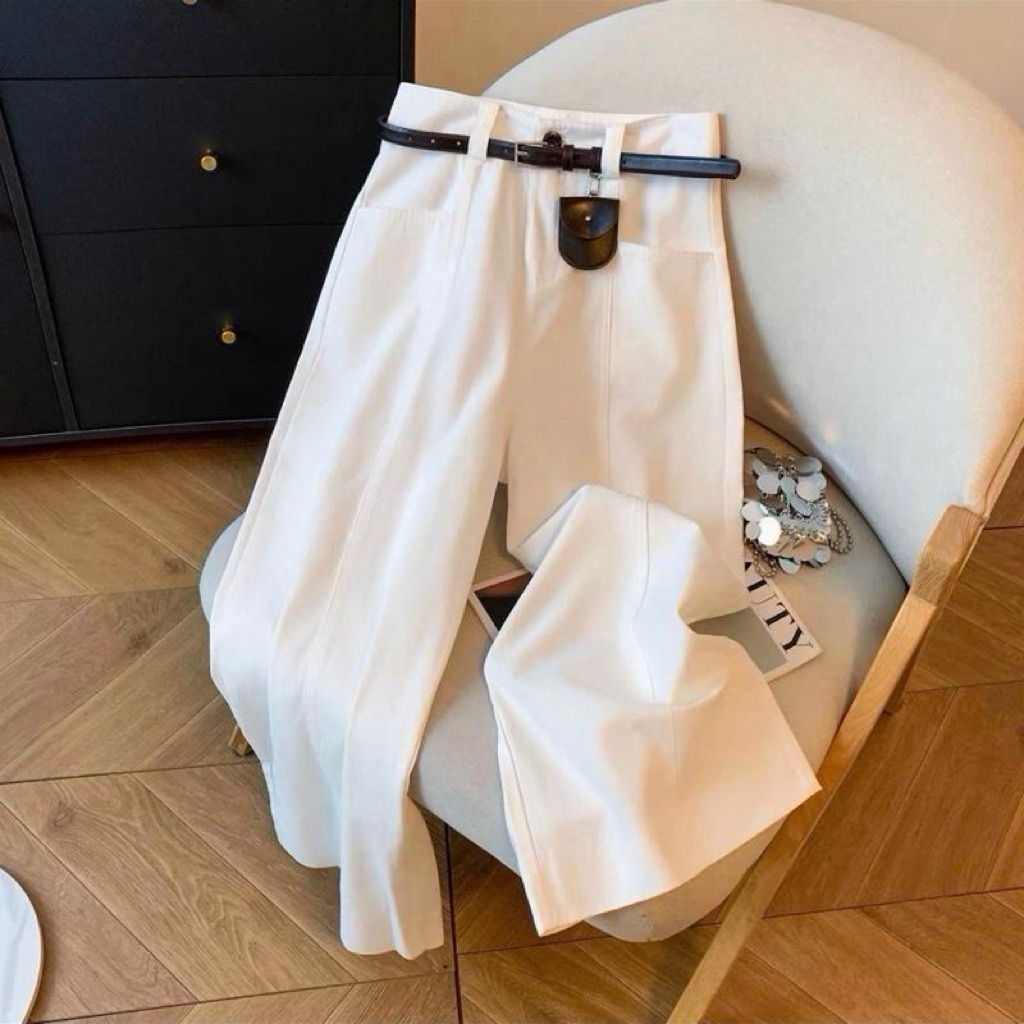 [DEAL MỚI - Không Kèm Đai] Quần Kaki Nhật Ống Suông Túi Ngang Hiện Đại Cao Cạp Lưng Cao Siêu Hot_711 | BigBuy360 - bigbuy360.vn