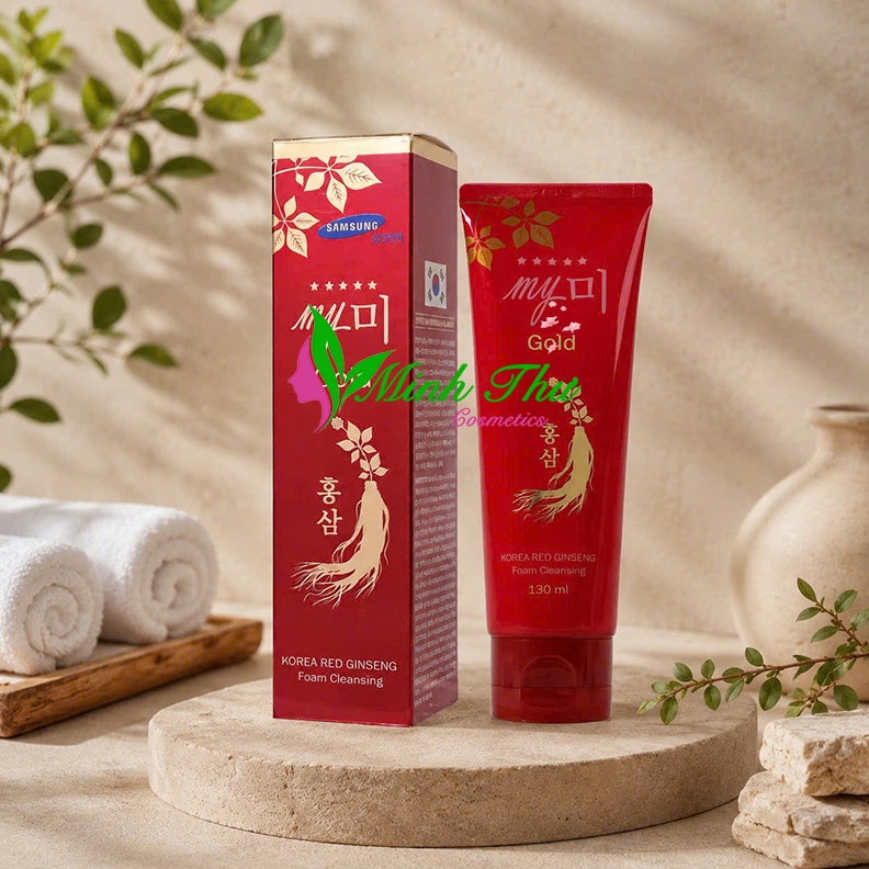 Sữa Rửa Mặt Sâm My Gold Red Ginseng Foam Cleanser 130ml - Dưỡng Ẩm, Sáng Da