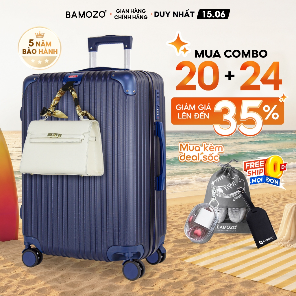 Vali du lịch chống xước 8809 Bamozo size 28 nhựa  ABS chống vỡ, bo góc kim loại_8809