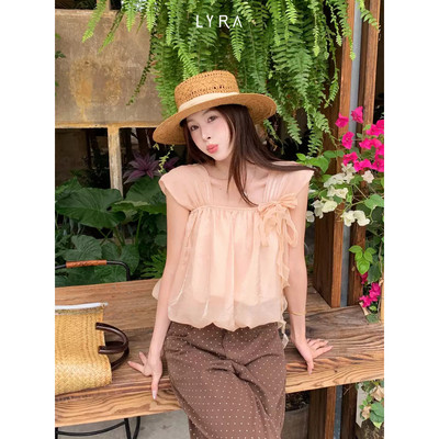 LYRA - Áo Voan Cổ Vuông Kèm Tag NơDáng Babydoll Tiểu Thư Nàng Thơ CSYAC0498
