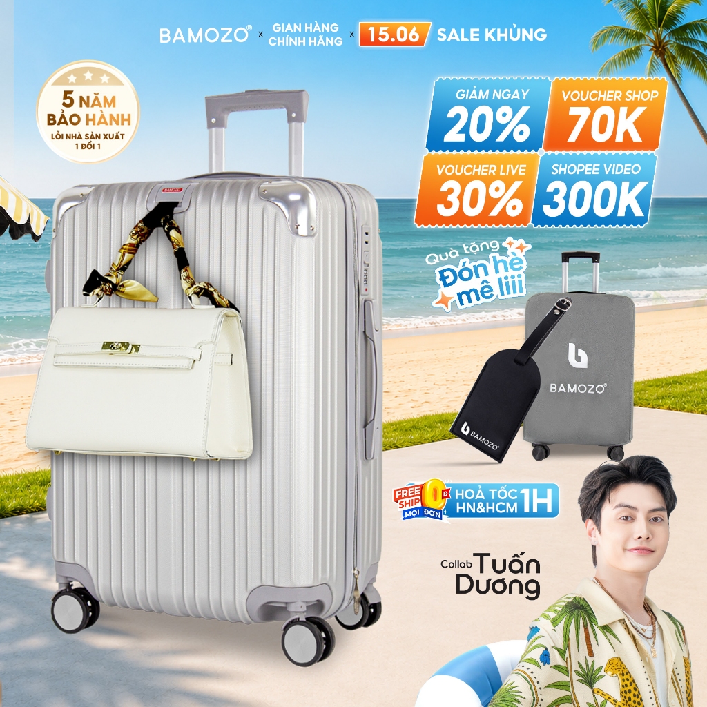 Vali Kéo 8809 Du Lịch Bamozo Size 28 Chống Va Đập Chống Trầy Xước Bảo Hành 5 Năm_8809