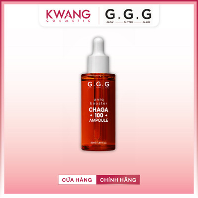Tinh chất G.G.G Booster Nấm Chaga Uniq Booster Chaga 100 Apoule cấp ẩm, làm dịu da tức thì 50ml